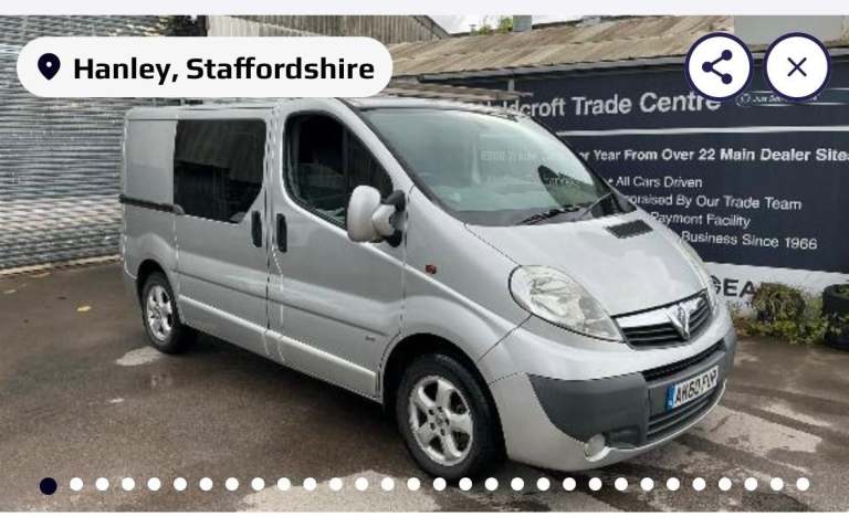2010 Vauxhall Vivaro 2.0CDTI [115PS] Sportive Doublecab 2.9t NA DIESEL Manual