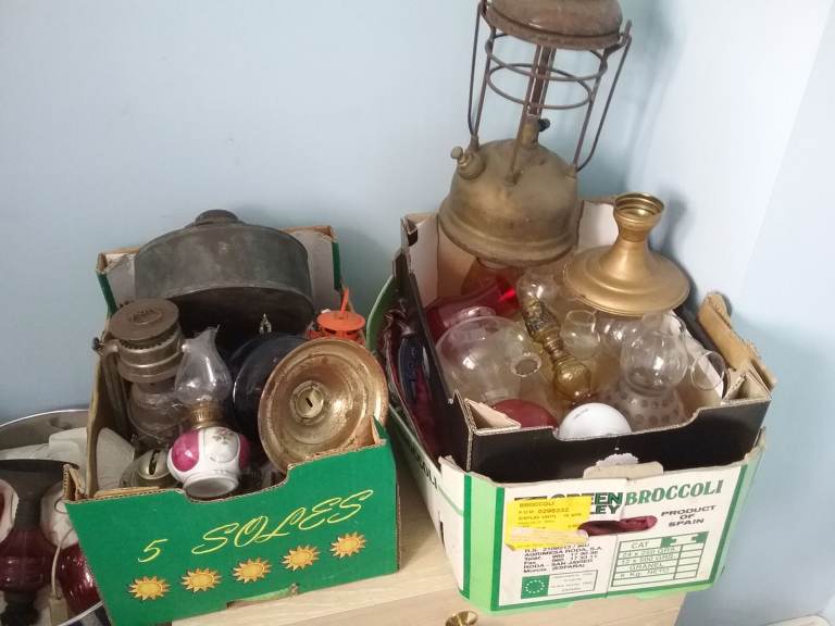 25 Old and new Paraffin Lamps + 8 more items