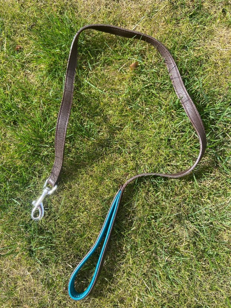 Brown leather dog lead- approx 1 metre long