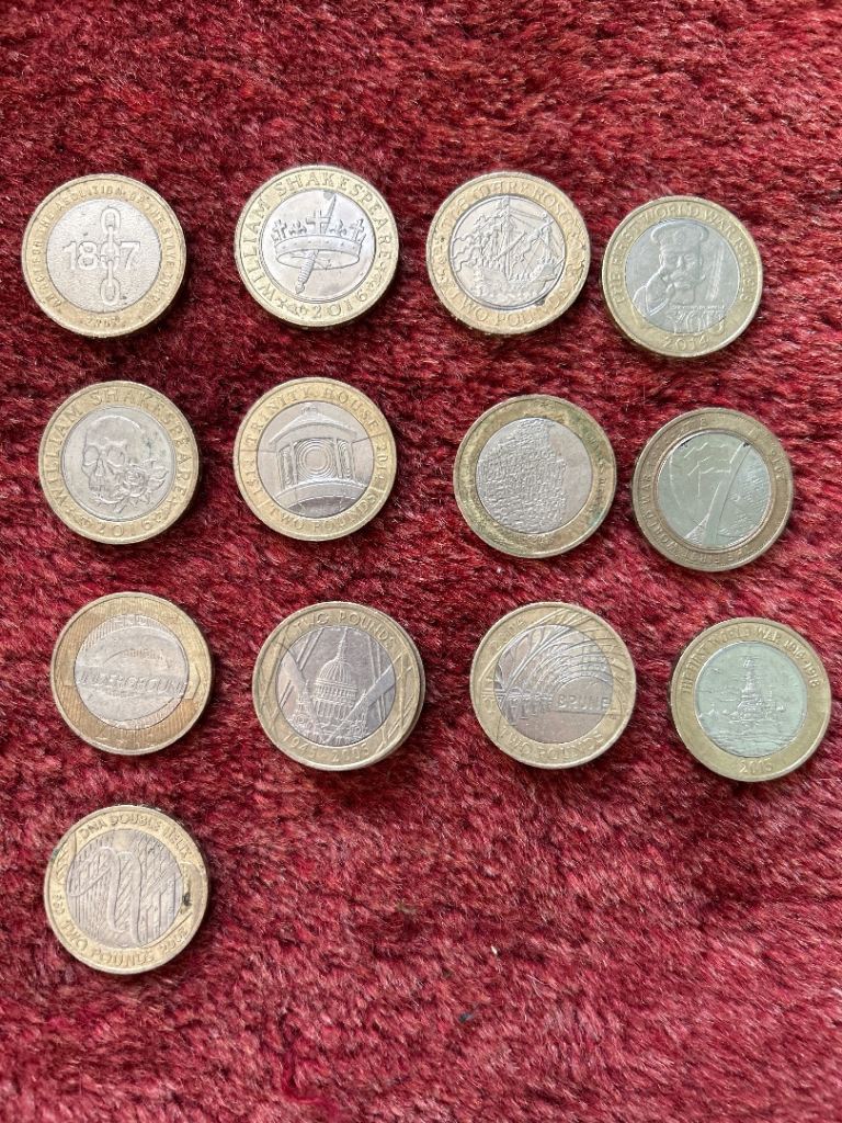 Various 50p and £2 coins some doubles