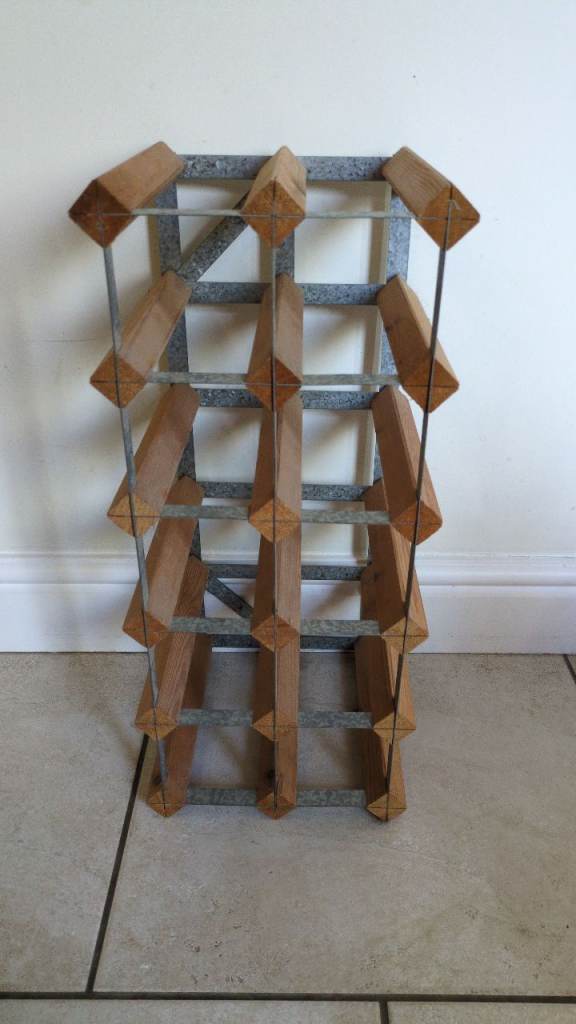 Wooden and Metal Wine Rack - Good Condition