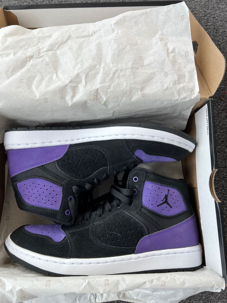 BNIB Nike Jordan Access Black/Black-Court Purple Noir/Violet Court/Noir - UK9 Eur44