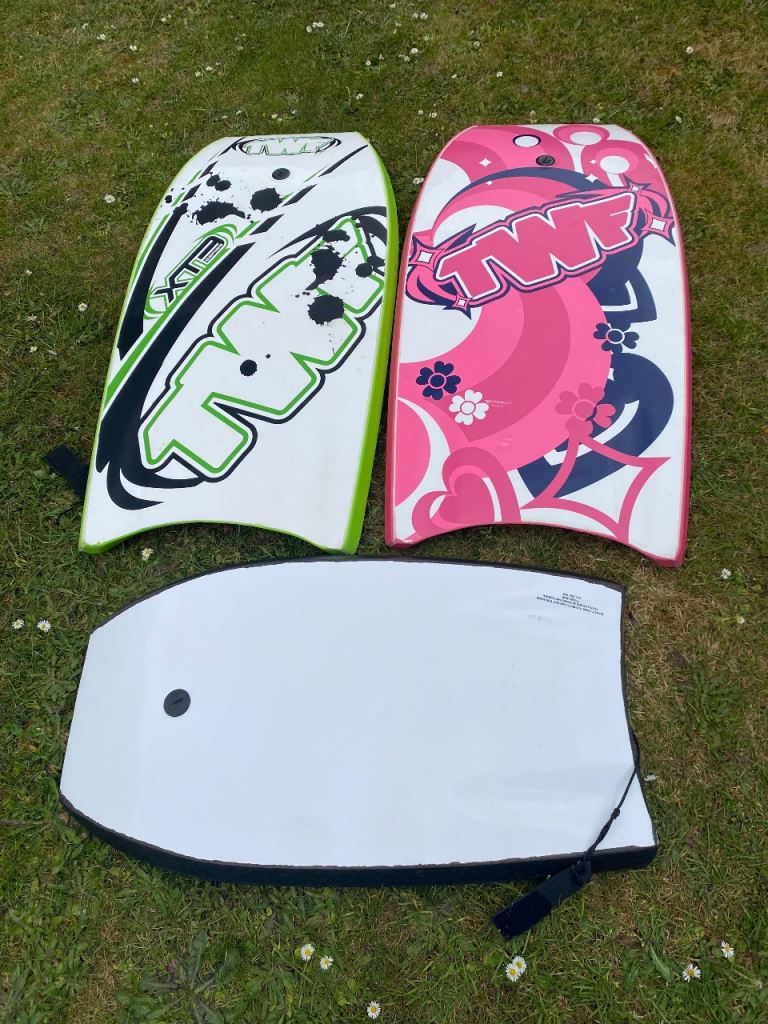 3 x TWF Body Boards and 3 x TWF children’s Wetsuits