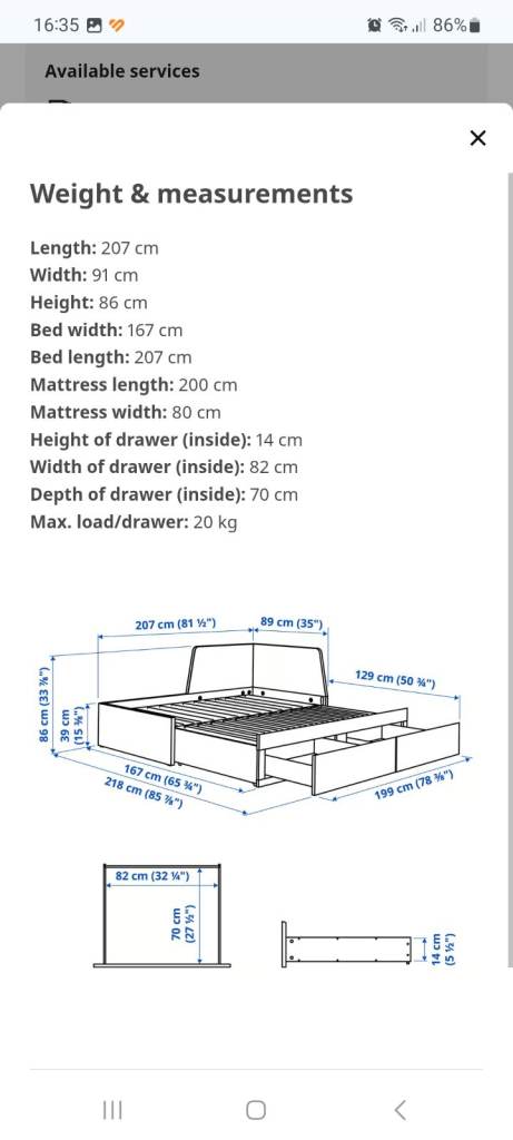 Flekke single bed frame 
