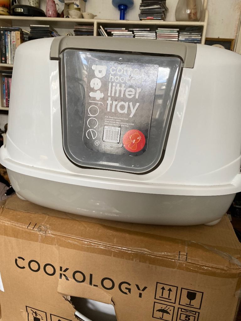 new cat cat box and scratching bowl