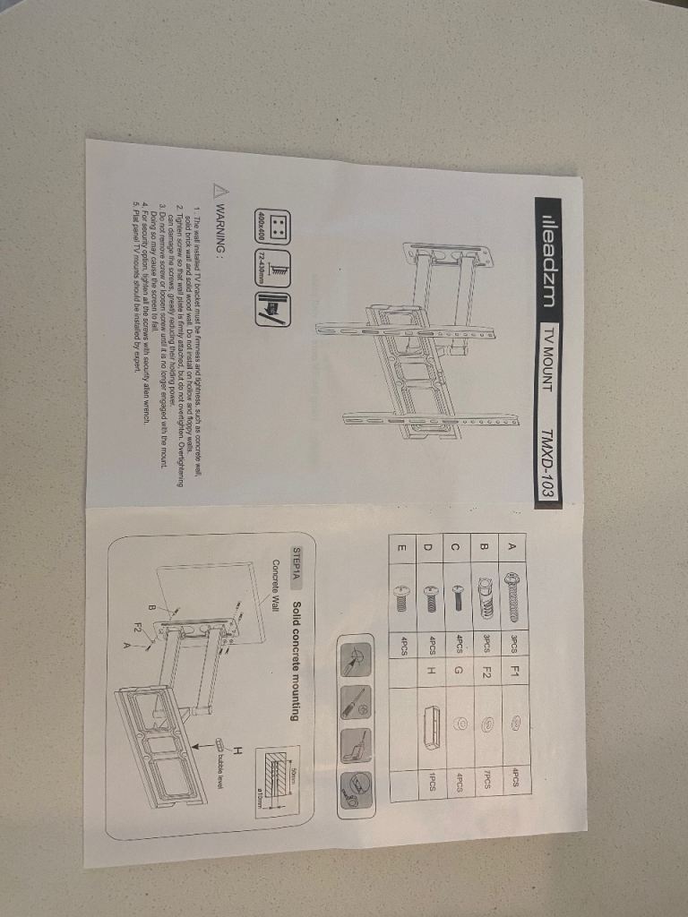 IBEDZIM TKM00-103 TV Wall Mount – New, Boxed