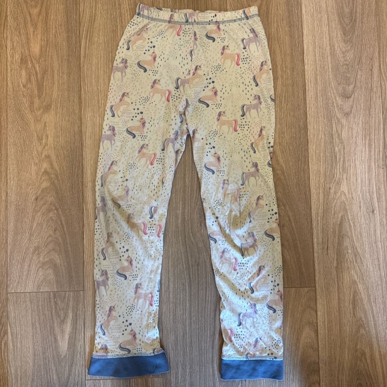Girls TU Cream & blue unicorn pajama pants - UK 9/10 yrs