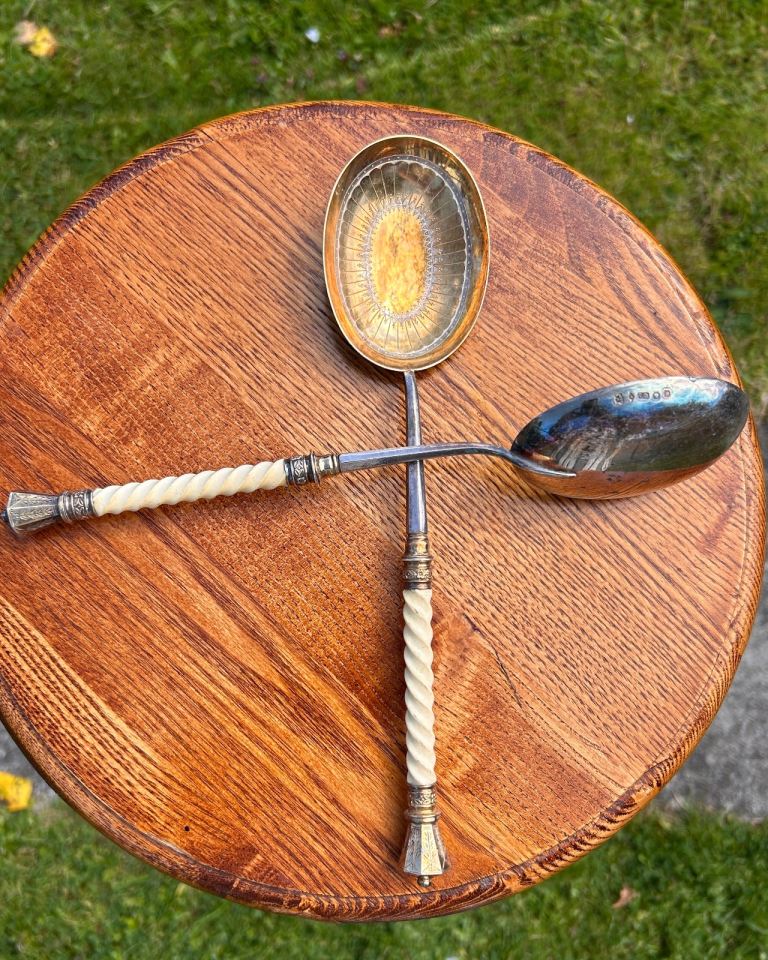 Antique Ornate Serving Spoons 1853