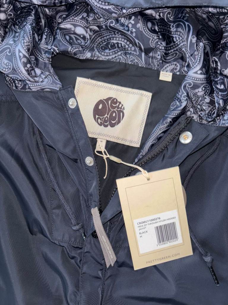 Pretty Green Black Parka, with Tags. Size Medium. Cost £95, accept £23 ono for quick sale