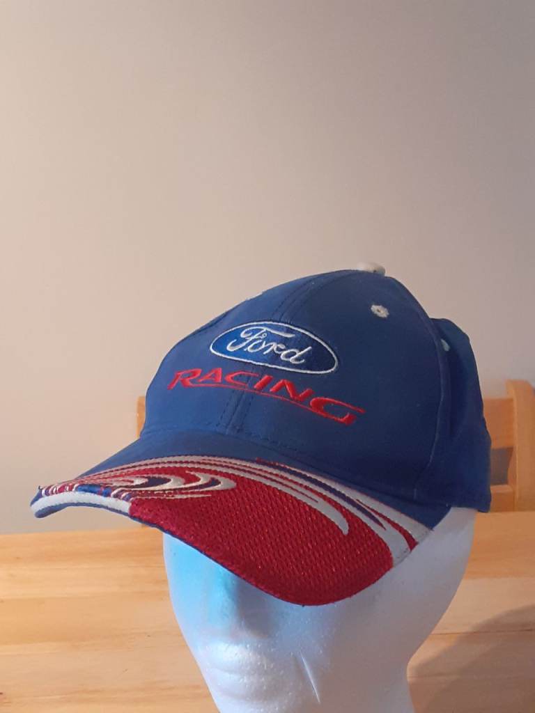 Vintage Ford NASCAR Racing Blue Red White Embroidered Baseball Cap