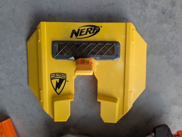 Nerf N-Strike Stampede ECS Blaster Gun, 2 x 18 Dart Magazine Clips, 1 x Blast Shield