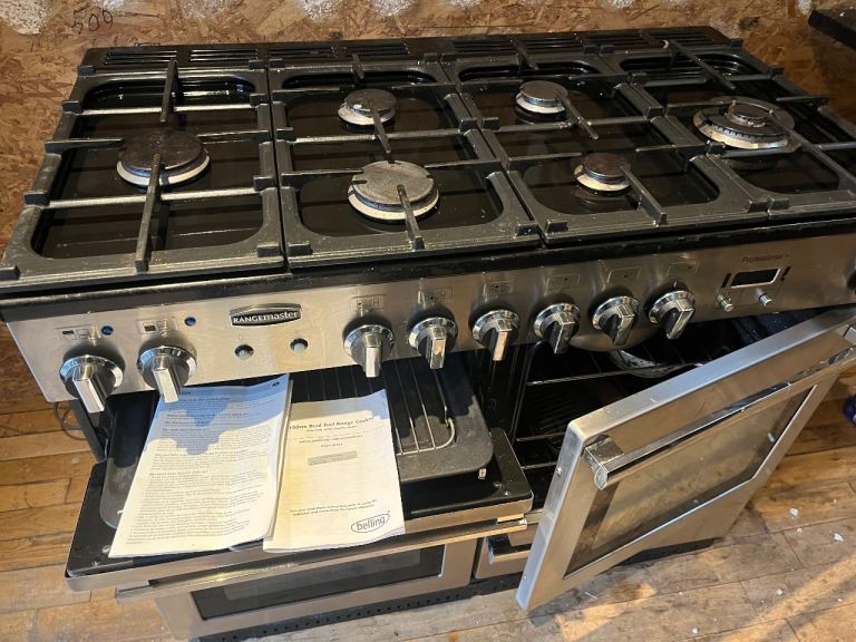 100cm dual fuel range Cooker with hood