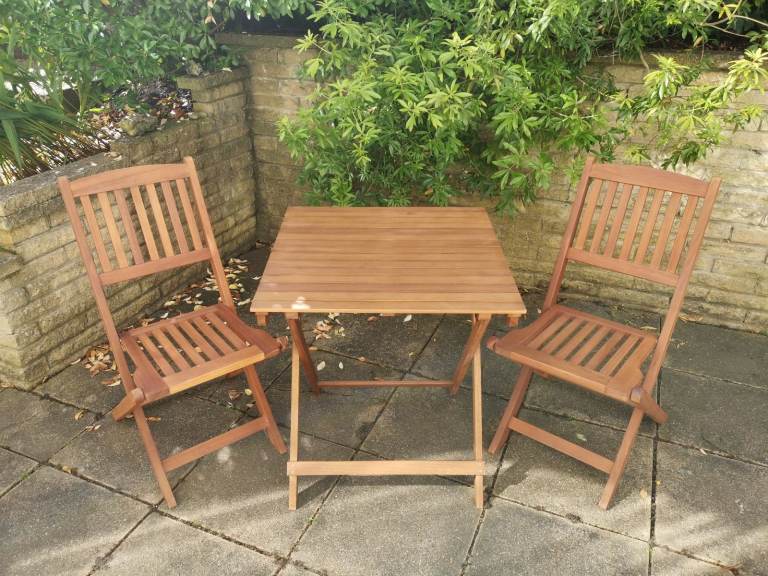 image for Wooden  foldable 3 pieces garden set