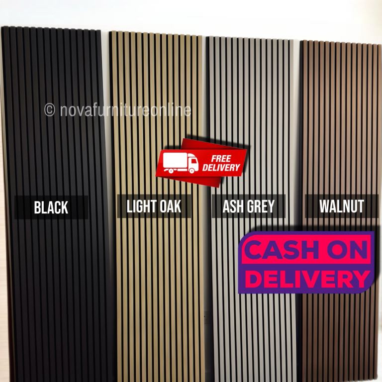 Premium Slat Wall Panels Acoustic Backing Real Wood 3D 240x60cm