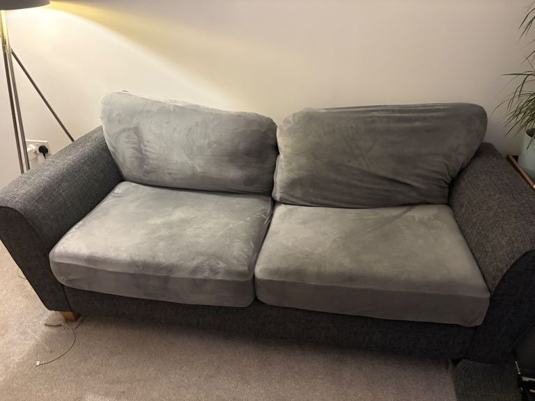 M&S grey fabric sofa