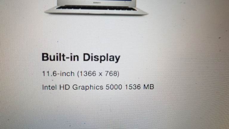 apple macbook air osx yosemite a1465 proessor intel core i5 1.4ghz 4g memory intel 