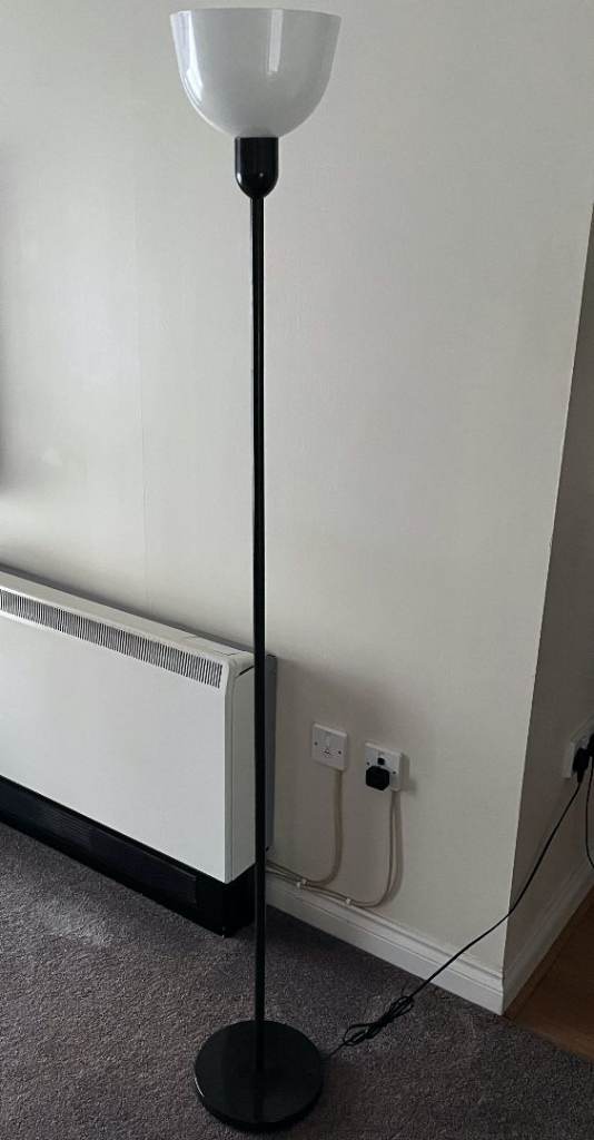 IKEA HEKTOGRAM Floor uplighter Black E27 Bulb 13W - Cracked Bowl