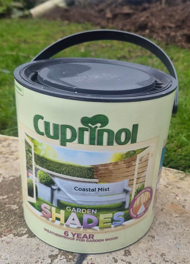 Cuprinol Garden Shades exterior wood paint in the colour Coastal Mist. 