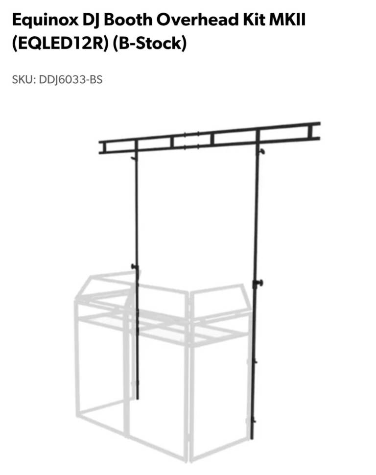 Equinox DJ Booth Overhead Kit MKII - Matt Black