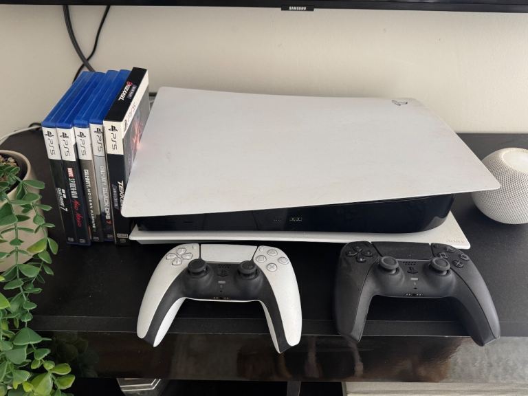 Sony PS5 Console with Two Controllers & Games
