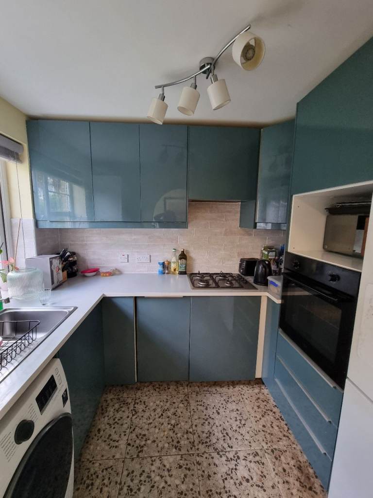 IKEA Method Full Kitchen Teal (Cabinets, Sink, Dishwasher, Extractor, Oven, Hob)
