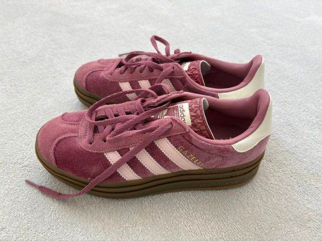 Adidas Gazelle Trainers Pink Suede UK 4.5 Platforms
