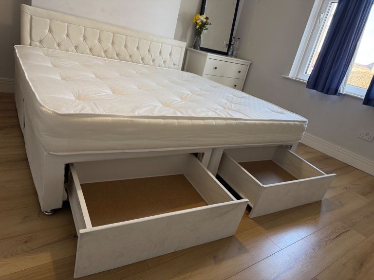 ORTHOPAEDIC DIVAN BED SET WITH MATTRESS AND HEADBOARD 3FT 4FT6 Double 5FT King