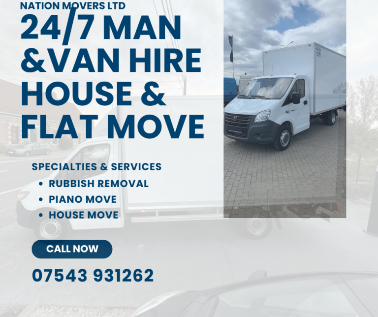 MAN AND VAN HIRE 24/7 HOUSE OFFICE PIANO FURNITURE MOVE RUBBISH REMOVAL SERVICE UK WIDE