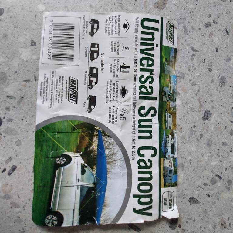 Campervan sun canopy for sale