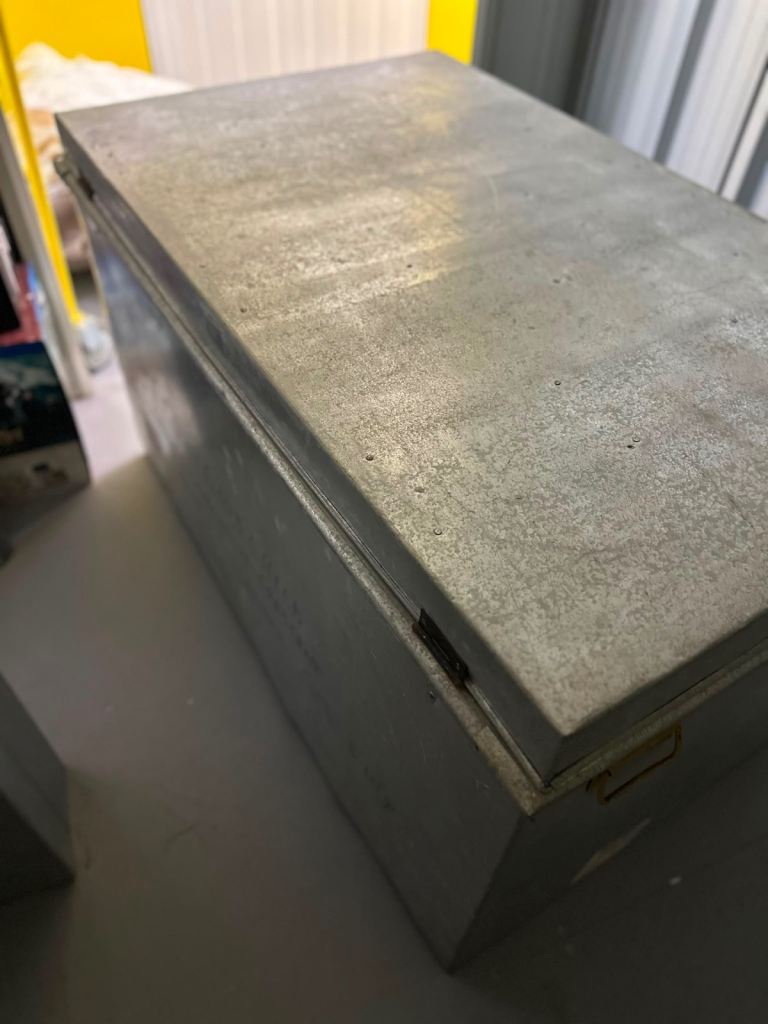 Large Metal Storage Box / Trunk with Handles
