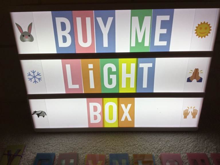 Light box- make your own fun signs with over 350 letter numbers emojis etc
