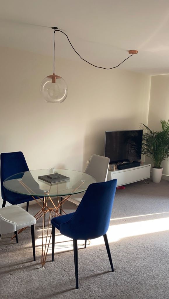 Made . com Belsen Glass Dining Table & 4 Chairs