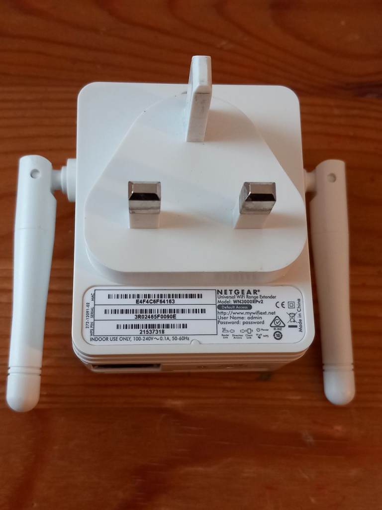 WIFI range extender (Netgear WN3000rpv2)