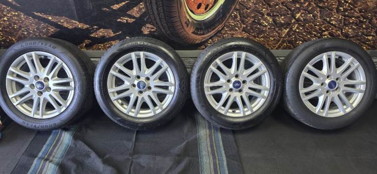 Ford Genuine 16 alloy wheels + 4 x tyres 215 55 16 Goodyear Efficient Grip Performance 2