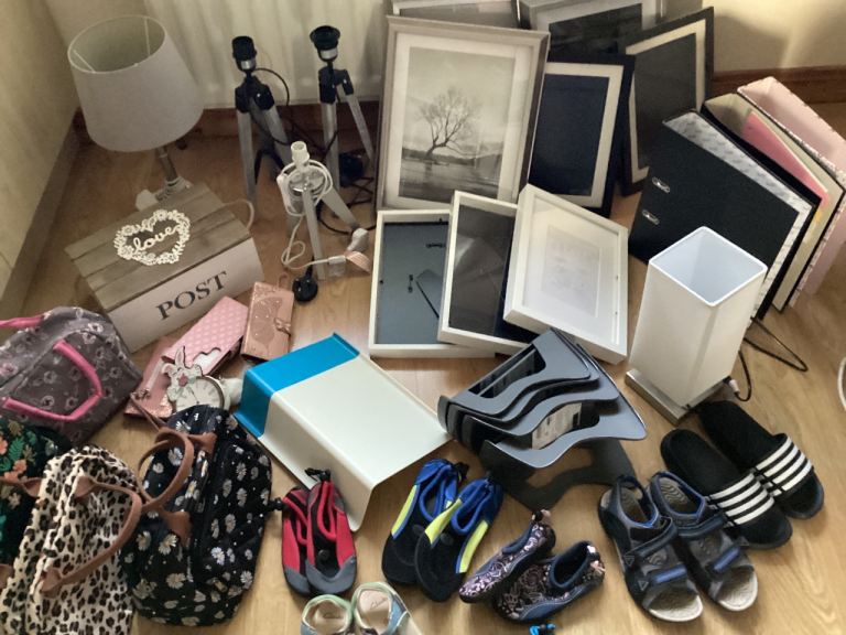 Selection of items in good condition suitable for car boot sale