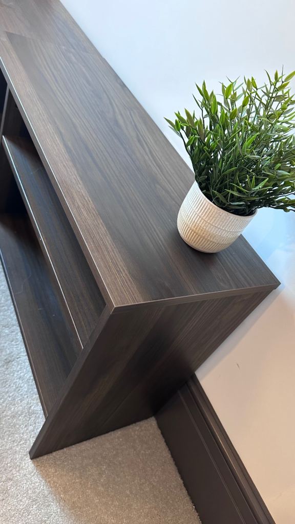 X2 matching Ikea dark brown wood side tables 