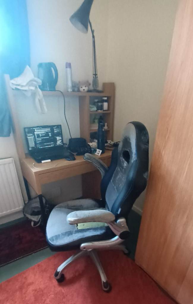Free Comfortable leather office chair with armrests