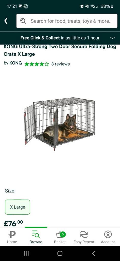 Kong XL dog crate 