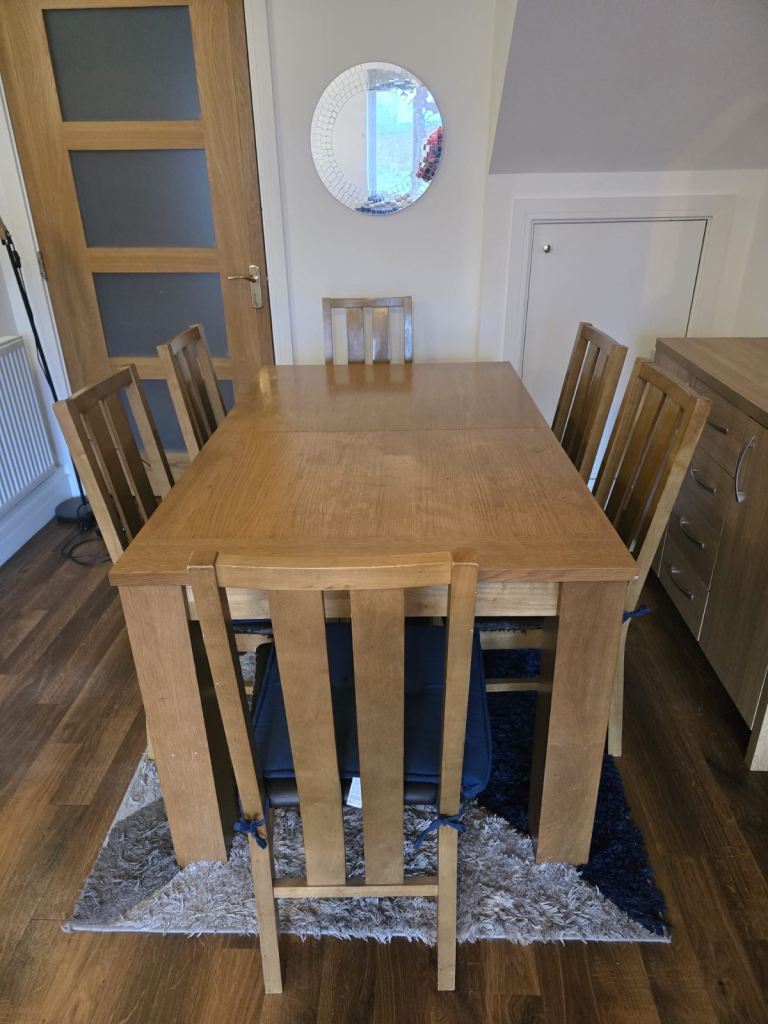 Astoria Solid OAK Extending Dining Table with 6 Chairs, 4 DRAWER & 2 DOOR SIDEBOARD, TV CABINET 