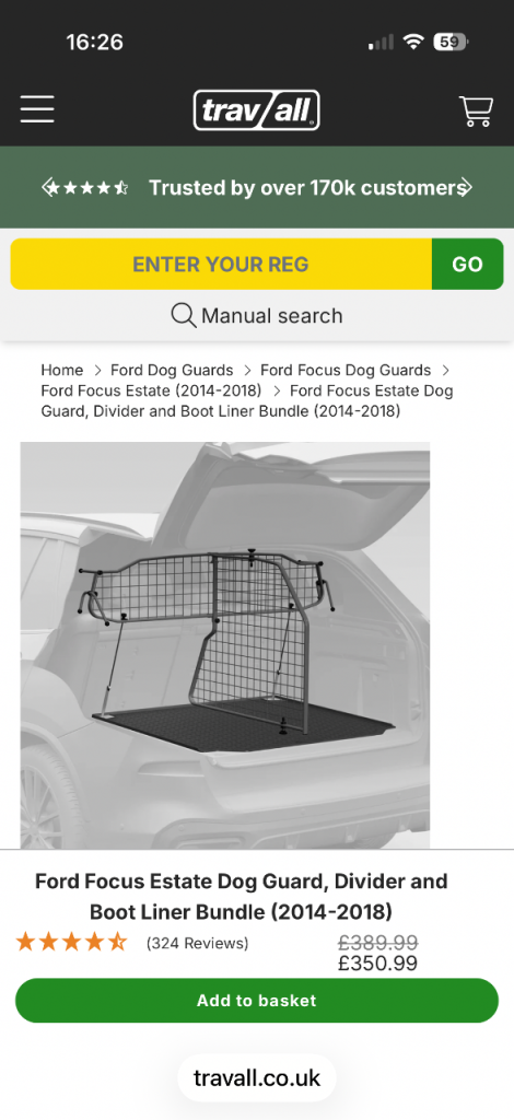 🐾 FORD FOCUS ESTATE BOOT GUARD BUNDLE – £250 🐾