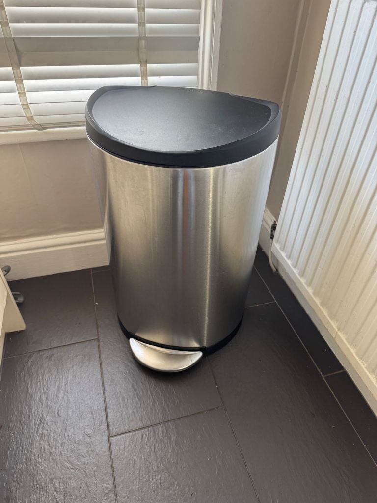 Simplehuman pedal bin 2 compartments brushed silver 