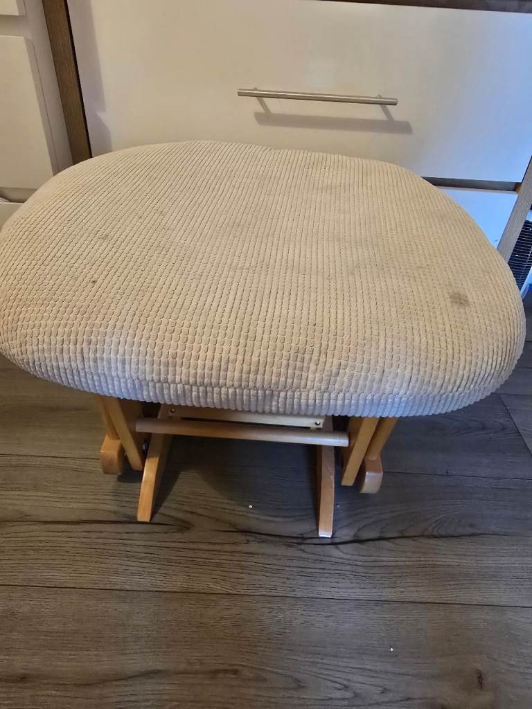 FREE Wooden FootStool with Cream Fabric
