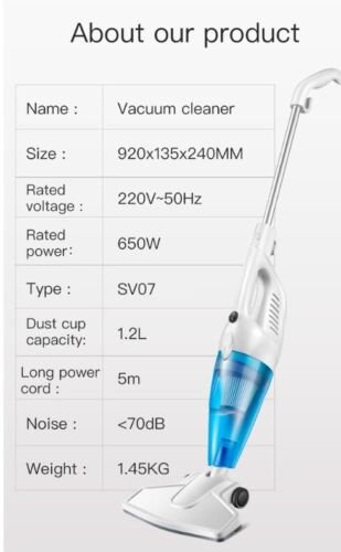 Brand New 2 In 1 Car / Home Power Handheld Vacuum Stick Cleaner HEPA F