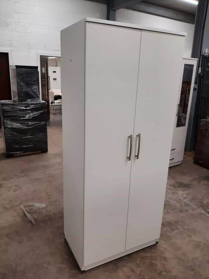 Brand New Two Door Wardrobe with Hanging Rail and Shelf 