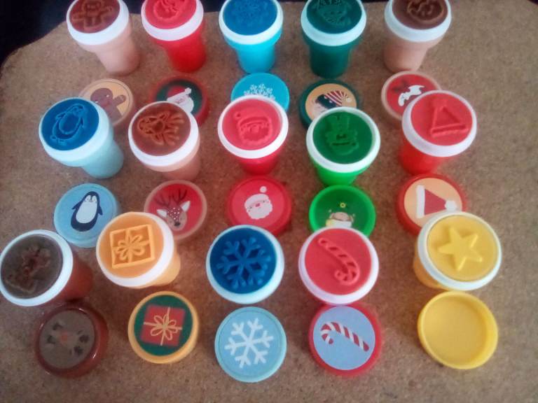 image for Christmas themed play-doh cutters or stamps