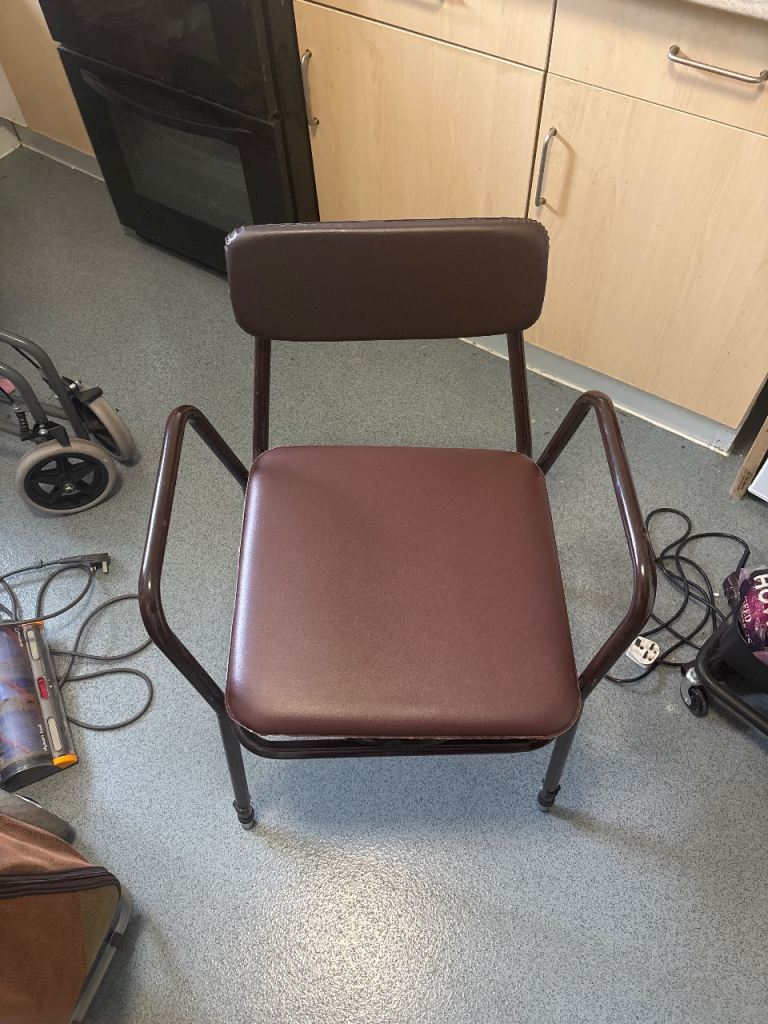 Brand NewBrown Leather Commode Chair