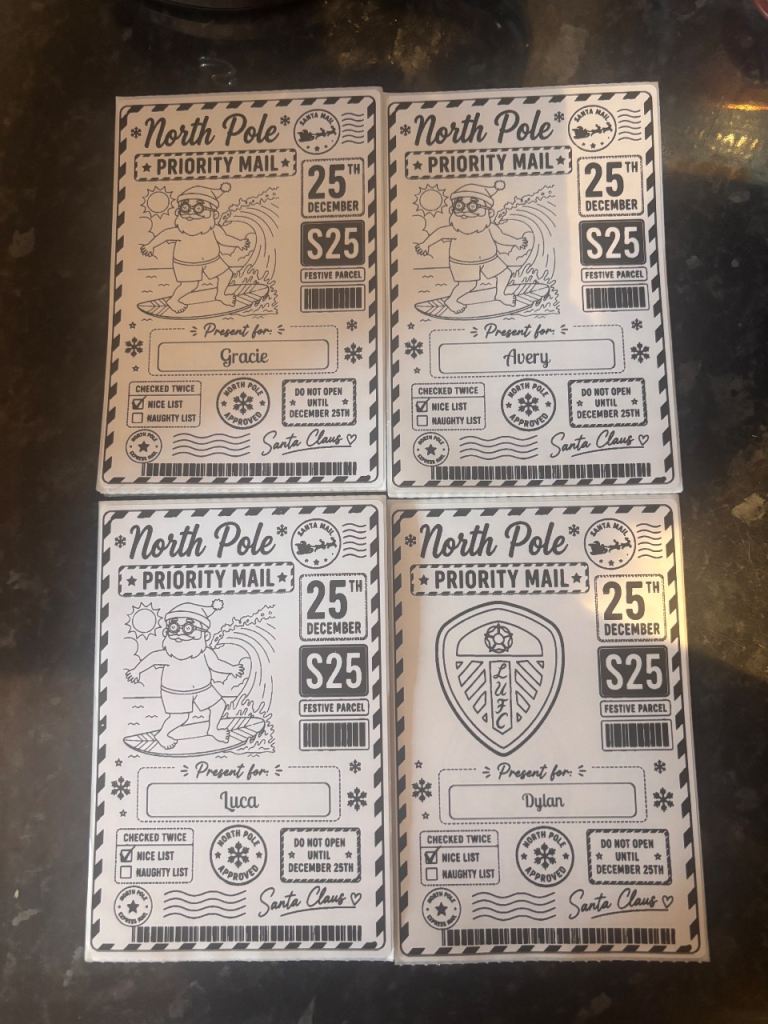 Christmas North Pole Priority Mail Gift Tags - New
