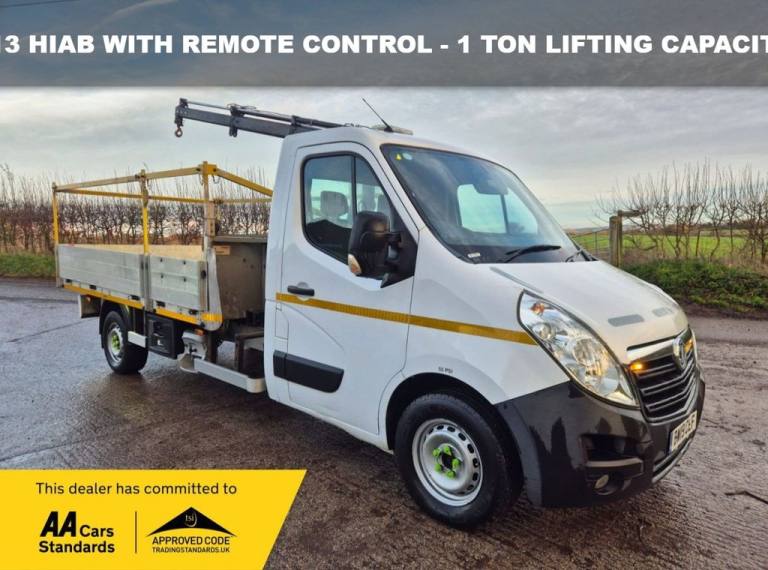 2019 19 VAUXHALL MOVANO 2.3 CDTI 3500 BITURBO DROPSIDE REAR MOUNTED HIAB DIESEL