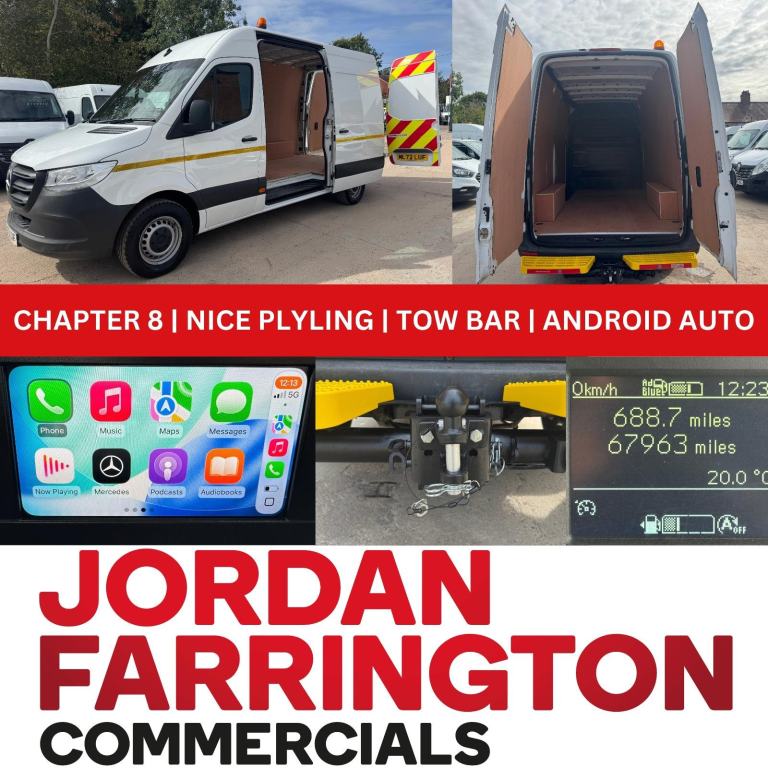  2022 72 Reg MERCEDES SPRINTER 317 RWD MWB MOBILE UTILITY VAN 3.5T TOWING FSH