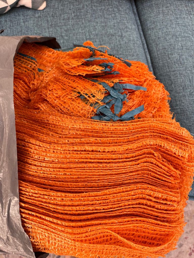 Orange Net Sacks (approx 70) - 45cm x 60cm - for Kindling Logs Onions.
